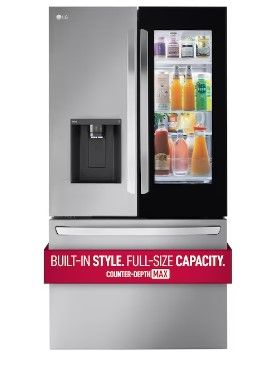 Photo 1 of LG InstaView 25.5-cu ft Counter-depth Smart French Door Refrigerator with Dual Ice Maker (Stainless Steel) ENERGY STAR