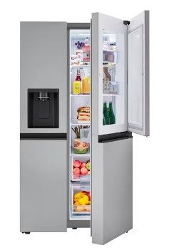 Photo 1 of LG Door in Door 27.12-cu ft Side-by-Side Refrigerator with Ice Maker (Printproof Stainless Steel)