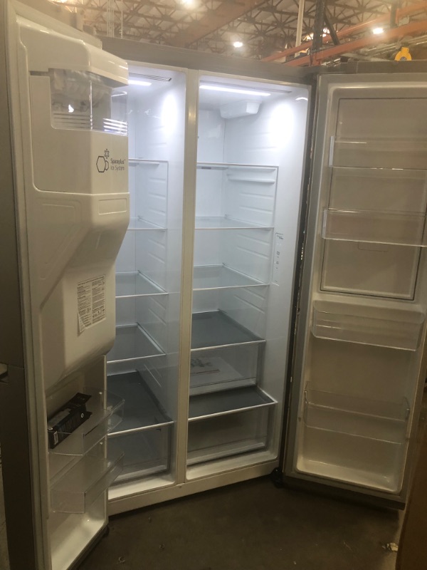 Photo 2 of LG Door in Door 27.12-cu ft Side-by-Side Refrigerator with Ice Maker (Printproof Stainless Steel)