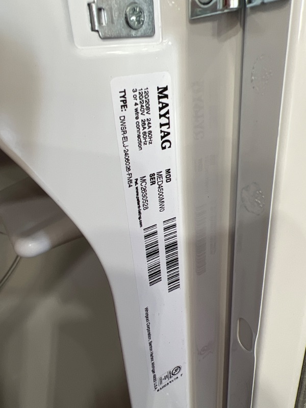 Photo 5 of Maytag 7-cu ft Electric Dryer (White)***DOES NOT INCLUDE POWER CORD *** 