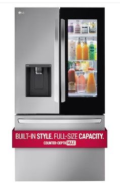 Photo 1 of LG InstaView 25.5-cu ft Counter-depth Smart French Door Refrigerator with Dual Ice Maker (Stainless Steel) ENERGY STAR