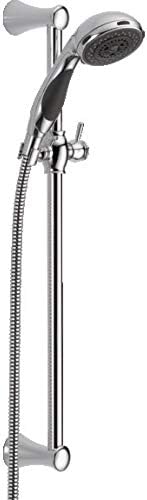 Photo 1 of ***INCOMPLETE PARTS ONLY Delta Faucet 3-Spray Slide Bar Hand Held Shower with Hose, Chrome Handheld Shower Head, Slide Bar Hand Shower, Handheld Shower, Detachable Shower Head, Chrome 57014
