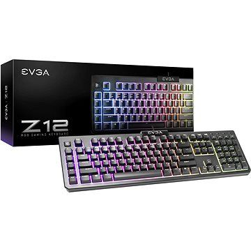 Photo 1 of EVGA Z12 RGB Gaming Keyboard, RGB Backlit LED, 5 Programmable Macro Keys, Dedicated Media Keys, Water Resistant, 834-W0-12US-KR, Black
