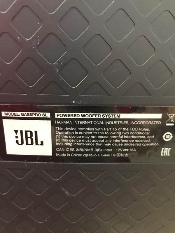 Photo 2 of JBL Basspro SL2 - Powered under seat subwoofer system, Black