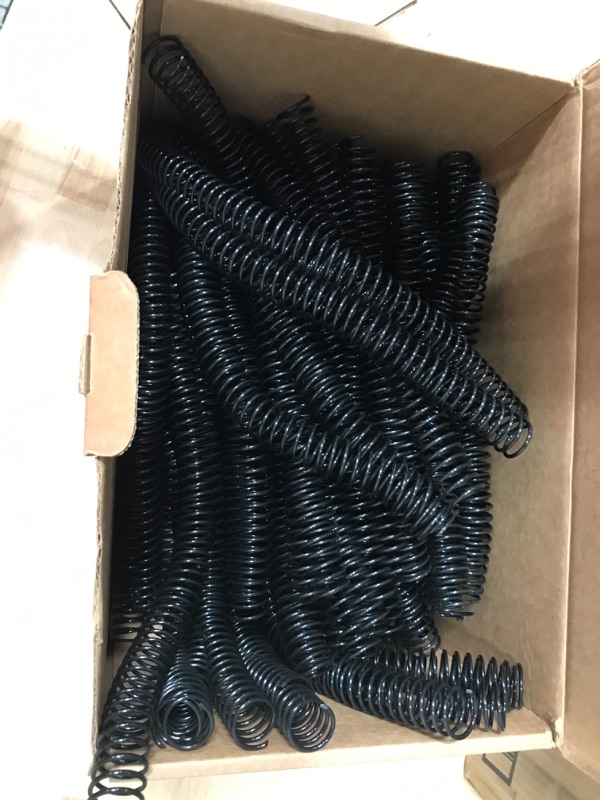 Photo 2 of GBC Binding Spines/Spirals/Coils, 18mm, 140 Sheet Capacity, 4:1 Pitch, Color Coil, Black, 100 Pack (9665080) 18mm/140 Sheet Capacity