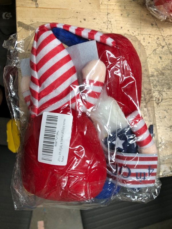 Photo 2 of 4th of July Decorations - Patriotic Gnomes Plush for Home Table Ornaments, American Memorial Labor Veterans Independence Day Gnomes Decor Gift Handmade Home Tiered Tray Decorations Red-a