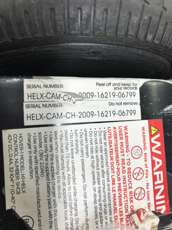 View 2 of **PARTS ONLY**DAMAGED**
Hover-1 Helix Electric Hoverboard | 7MPH Top Speed, 4 Mile Range, 6HR Full-Charge, Built-in Bluetooth Speaker, Rider Modes: Beginner to Expert Hoverboard Camo