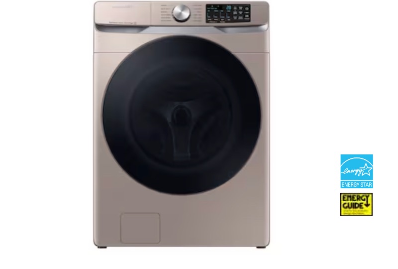 Photo 1 of Samsung 4.5-cu ft High Efficiency Stackable Steam Cycle Smart Front-Load Washer (Champagne) 