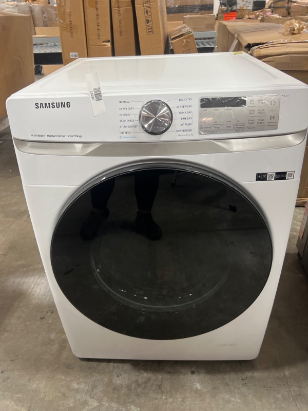 Photo 2 of Samsung 7.5-cu ft Stackable Steam Cycle Smart Electric Dryer (White)