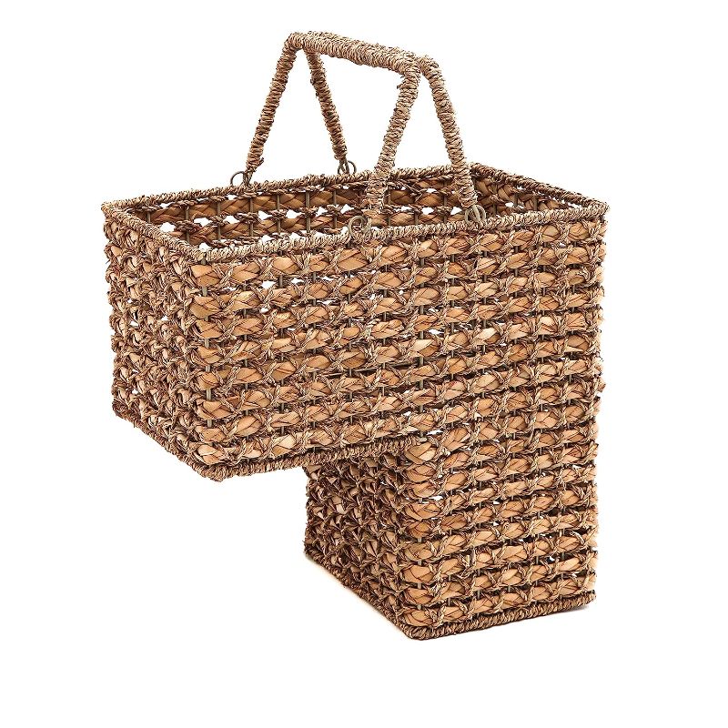 Photo 1 of 16" Braided Rope Storage Stair Basket With Handles by Trademark Innovations
