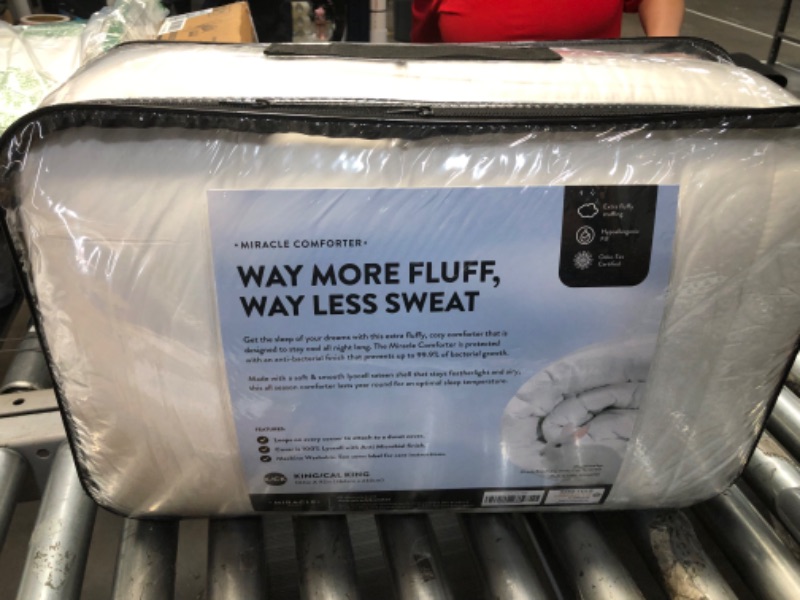 Photo 2 of Miracle Made Comforter - White, King - 3 Temperature Zone Ultra Cool Breathable Duvet Insert Silver Infused Prevents 99.9% of Dust Growth, All Season Fluffy Comforter, Bedding