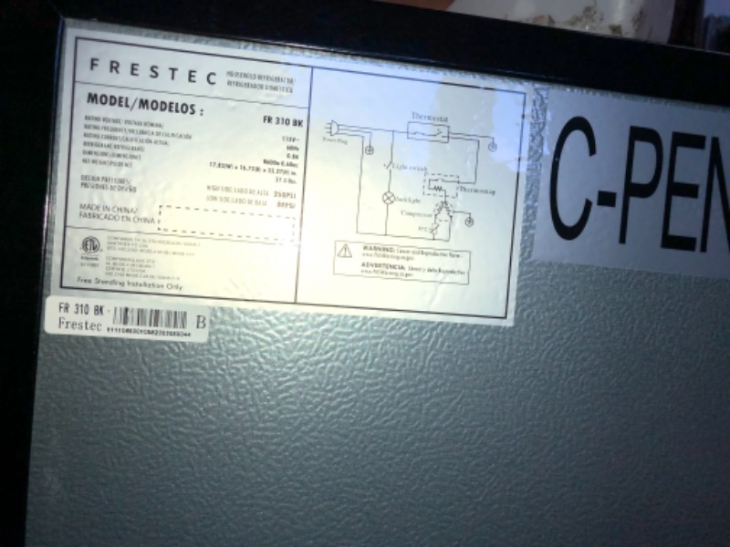Photo 6 of Frestec 3.1 CU' Min Refrigerator, Compact Refrigerator, Small Refrigerator with Freezer, Black (FR 310 BK)