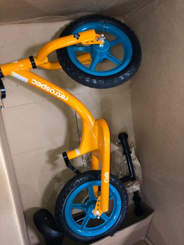 Photo 3 of *PARTS ONLY** Retrospec Cub Toddler 12" Balance Bike, 18 Months - 3 Years Old, No Pedal Beginner Kids Bicycle for Girls & Boys, Flat-Free Tires, Adjustable Seat, & Durable Frame Goldfish One Size Cub Bike