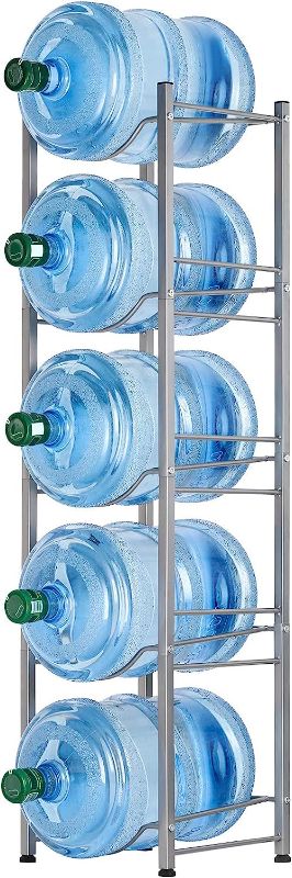 Photo 1 of *COLOR MAY VARY** 5-Tier Water Cooler Jug Rack, 5 Gallon Water Bottle Storage Rack Detachable Heavy Duty Water Bottle Cabby Rack for Home, Office Organization GRAY 