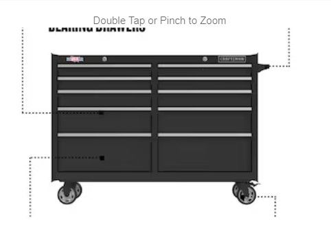 Photo 1 of (LOCKED)WHEELS INSIDE!! CRAFTSMAN 2000 Series 52-in W x 37.5-in H 10-Drawer Steel Rolling Tool Cabinet (Black)
