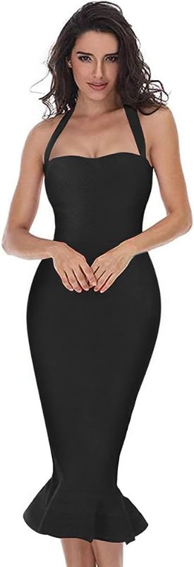 Photo 1 of whoinshop Women’s Halter Fishtail Mermaid Bodycon Knee Length Cocktail Bandage Dress LARGE 
