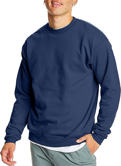 Photo 1 of Hanes Men's EcoSmart Fleece Sweatshirt, Cotton-Blend Pullover, Crewneck Sweatshirt for Men LARGE
