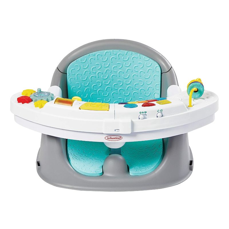Photo 1 of *STOCK PHOTO JUST FOR REFERENCE**Infantino Music & Lights 3-in-1 Discovery Seat and Booster - Convertible, Infant Activity and Feeding Seat with Electronic Piano for Sensory Exploration, for Babies and Toddlers, Teal
