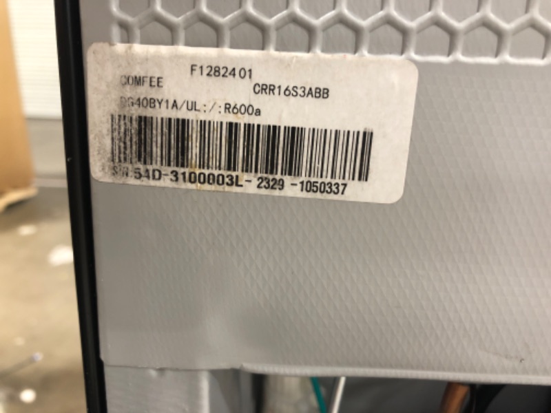 Photo 5 of ****TOP IS DENTED ***MISSING HANDLE COMFEE 1.6 Cubic Feet Solo Series Retro Refrigerator Sleek Appearance HIPS Interior, Energy Saving, Adjustable Legs, Temperature Thermostat Dial, Removable Shelf, Perfect for Home/Dorm/Garage [black] Black 1.6 Cubic Fee