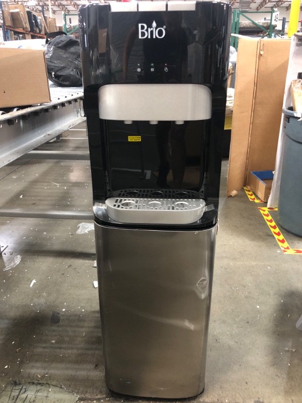 Photo 2 of ***FRONT & SIDE HAVE MINOR DENTS SEE PIC***Brio Bottom Loading Water Cooler Water Dispenser – Essential Series - 3 Temperature Settings - Hot, Cold & Cool Water - UL/Energy Star Approved