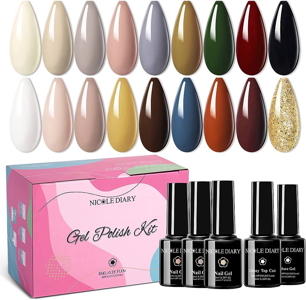 Photo 1 of NICOLE DIARY Gel Nail Polish - 18 Colors Gel Polish with Glossy Top Coat and Base Coat Set, 2022 Summer Series