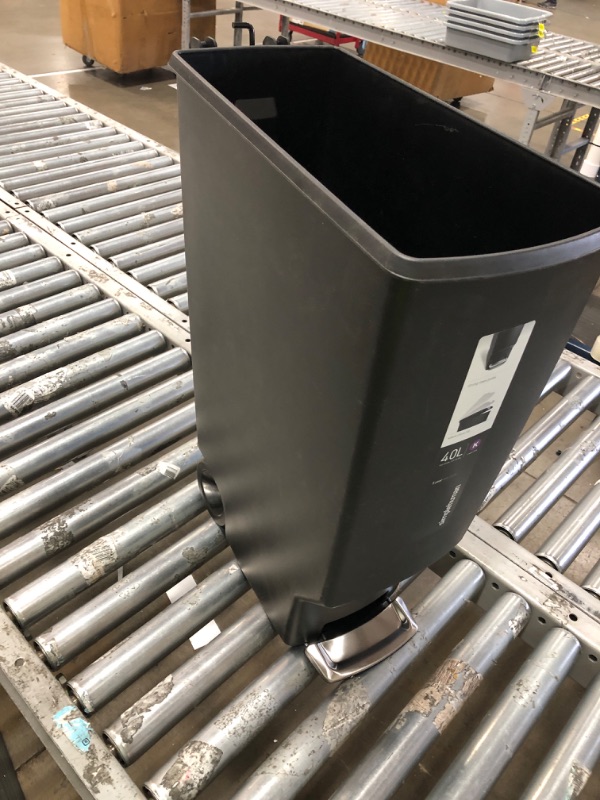 Photo 2 of *MISSING LID* simplehuman 10.6 Black Slim Step Wastebasket