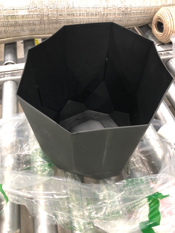 Photo 2 of Bloem Tuxton Modern Hexagon Small Planter: 10" - Black - Matte Finish, Durable Resin, Modern Design, Optional Drainage Holes, for Indoor and Outdoor Use, Gardening, 2.7 Gallon Capacity