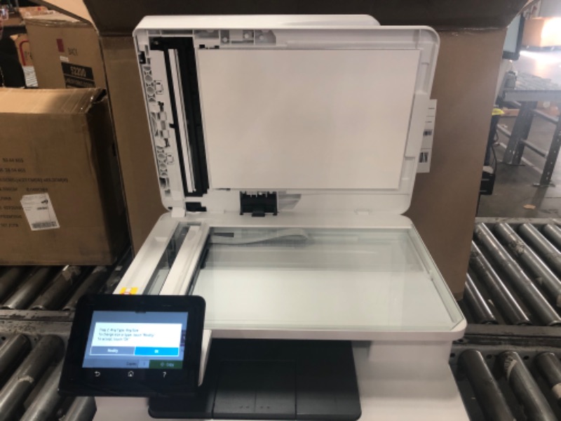 Photo 1 of HP Color Laserjet Pro Multifunction M479fdw Wireless Laser Printer, White - Print Scan Copy Fax - 28 ppm, 600x600 dpi, 50-Sheet ADF, Auto Duplex Printing, Ethernet, Cbmou Printer?Cable