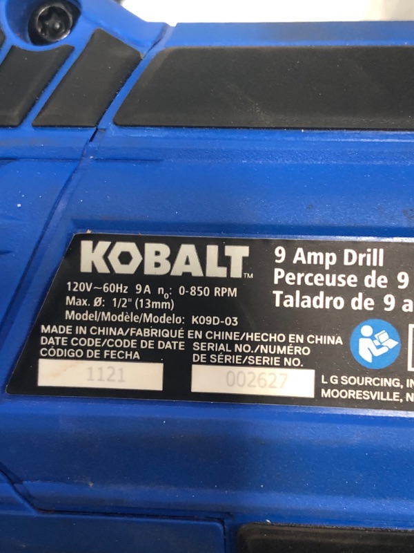 Photo 3 of : Kobalt 9-Amp 1/2-in Keyed Corded Drill