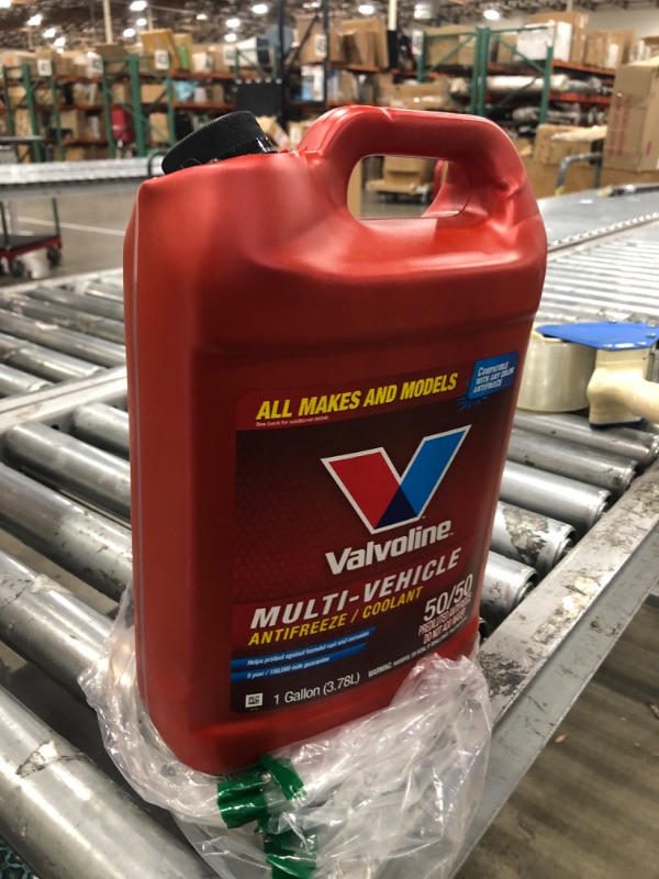 Photo 2 of **MINOR SHIPPING DAMAGE**Valvoline Multi-Vehicle 50/50 Prediluted Ready-to-Use Antifreeze/Coolant 1 GA, Light Yellow/Green.