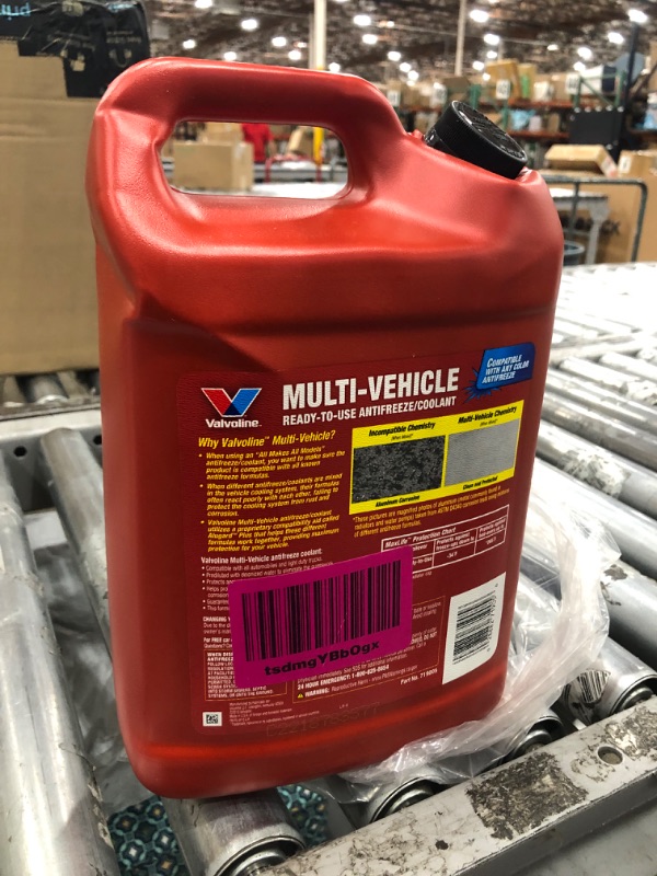 Photo 3 of **MINOR SHIPPING DAMAGE**Valvoline Multi-Vehicle 50/50 Prediluted Ready-to-Use Antifreeze/Coolant 1 GA, Light Yellow/Green.