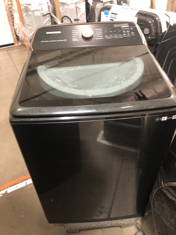 Photo 2 of *USED LIKE NEW* 5.5 cu. ft. Smart High-Efficiency Top Load Washer with Impeller and Auto Dispense System in Brushed Black, ENERGY STAR
