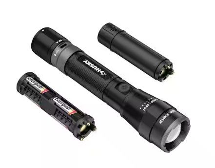 Photo 1 of  Husky 2500 Lumens Dual Power LED Rechargeable Focusing Flashlight with Rechargeable Battery and USB-C Cable Included