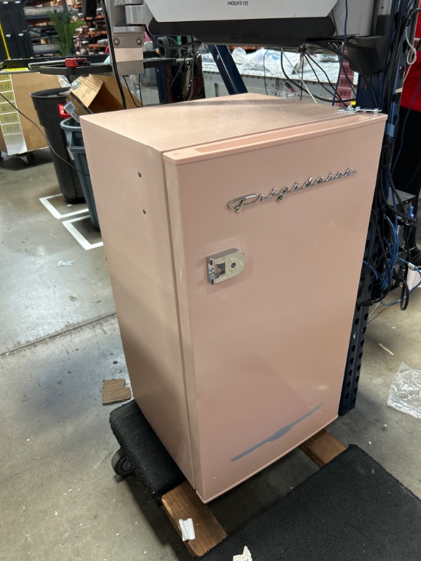 Photo 2 of ***MISSING HANDLE***FRIGIDAIRE EFR376 Retro Bar Fridge Refrigerator with Side Bottle Opener, 3.2 cu. Ft, Pink/Coral
