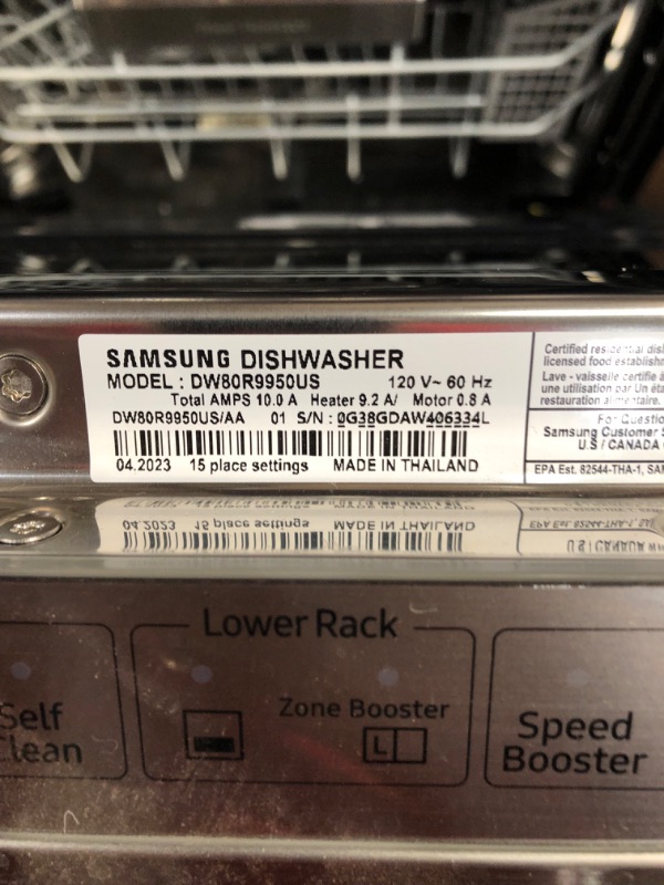 Photo 1 of **MISSING INSTALL PARTS AND RACK LINE IS BROKEN**
Samsung Linear Wash Top Control 24-in Smart Built-In Dishwasher With Third Rack (Fingerpr