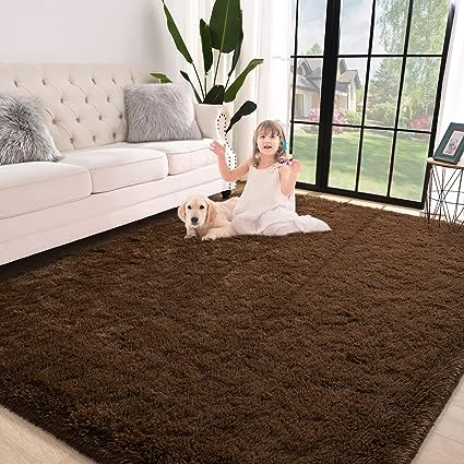 Photo 1 of  8x10 Feet Fluffy Carpet for Living Room, Fuzzy Indoor Plush Area Rug for Home Decor