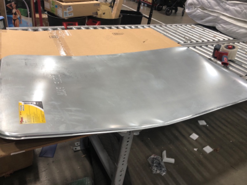 Photo 2 of BENT**LUMAX LX-1715 Silver 47" x 25" x 1/2" Galvanized Drip Pan Rust Resistant Keeps Garage, Driveways or Automotive Show-Room Floors Safe and Clean from Fluid Drippings.