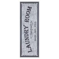 Photo 1 of  Ottomanson Laundry Collection Non-Slip Rubberback Laundry Text 2x5 Laundry Room Runner Rug, 20 in. x 59 in., Light Gray