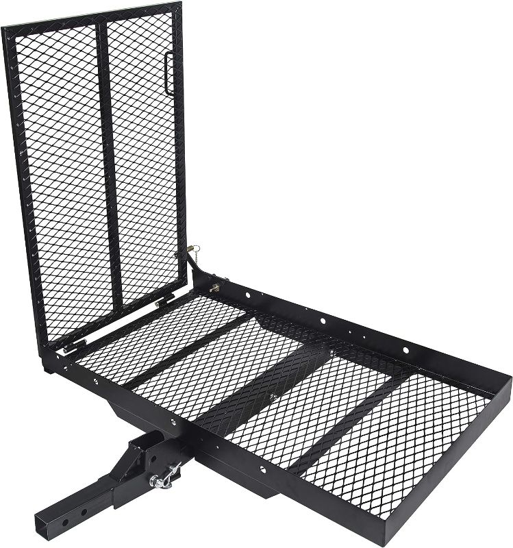 Photo 1 of  Hitch Cargo Carrier with Ramp Foldable Hitch Mount Wheelchair Carrier Mobility Scooter Ramp 52" x 29.1" x6.7"