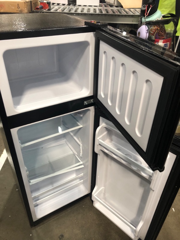Photo 2 of Anukis Compact Refrigerator 3.5 Cu Ft 2 Door Mini Fridge with Freezer For Apartment, Dorm, Office, Family, Basement, Garage, Black
