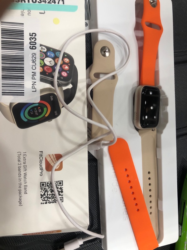 Photo 2 of unable to test***NOT APPLE**1.98" Smart Watch for Men Women, 100+ Sports Modes Fitness Tracker with Heart Rate/SpO2/BP/Sleep Monitor, Step Calorie Counter, Water Resistant Smartwatches for Android & iOS, 2 Bands Included (Cream)
