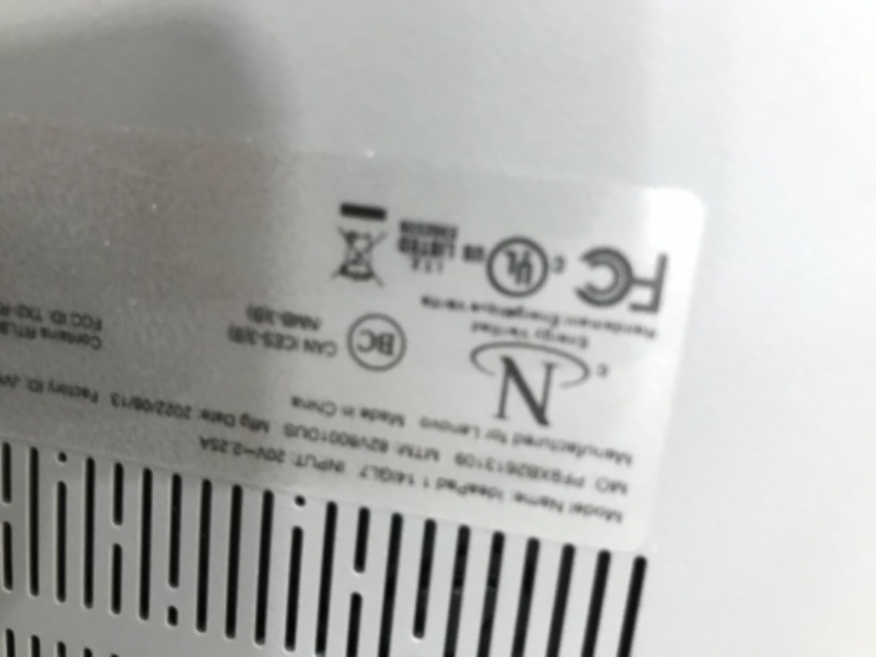 Photo 12 of UNABLE TO RESET BECAUSE LOW POWER 
Lenovo Ideapad 1i, 14.0" Laptop, Intel Pentium N5030, 4GB RAM, 128GB eMMC Storage, Cloud Grey, Windows 11 in S Mode, 82V6001DUS