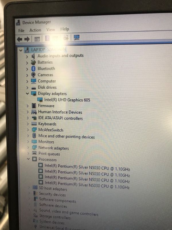 Photo 4 of UNABLE TO RESET BECAUSE LOW POWER 
Lenovo Ideapad 1i, 14.0" Laptop, Intel Pentium N5030, 4GB RAM, 128GB eMMC Storage, Cloud Grey, Windows 11 in S Mode, 82V6001DUS