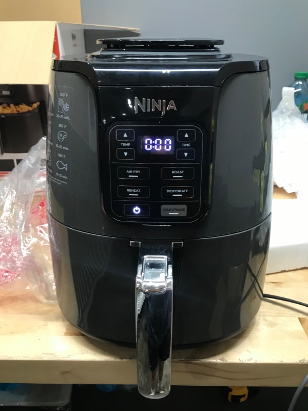 Photo 4 of Ninja AF150AMZ Air Fryer XL, 5.5 Qt. Capacity that can Air Fry, Air Roast, Bake, Reheat & Dehydrate, with Dishwasher Safe, Nonstick Basket & Crisper Plate and a Chef-Inspired Recipe Guide, Grey