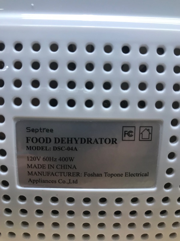 Photo 4 of **See Notes**
Septree Food Dehydrator 4 Stainless Steel Trays Food Dryer Machine with Digital Timer