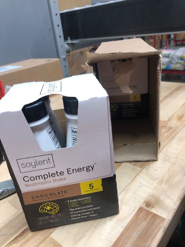 Photo 2 of *5/9/2023* 3 PACK Soylent Complete Energy Gluten-Free Vegan Protein Nootropics Shake, Chocolate, 11 Fl Oz, 4 Bottles