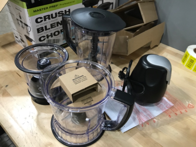 Photo 2 of **MISSING PARTS, MISSING MAIN LID** Ninja QB1004 Blender/Food Processor with 450-Watt Base, 48oz Pitcher, 16oz Chopper Bowl, and 40oz