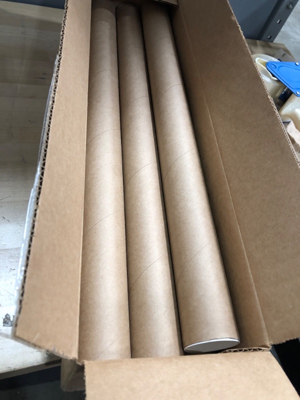 Photo 2 of The Art Wall P2024K-6 Kraft Mailing Tubes with Caps, 2-Inch by 24-Inch, Pack of 6 Brown