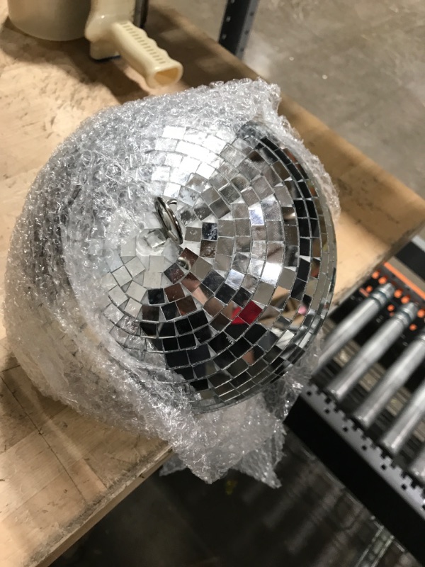 Photo 2 of 2 Pack 8" Mirror Disco Ball with 4 Pcs 2.36" Small Mirror Disco Balls, Great for A Party or DJ Light Effect Christmas