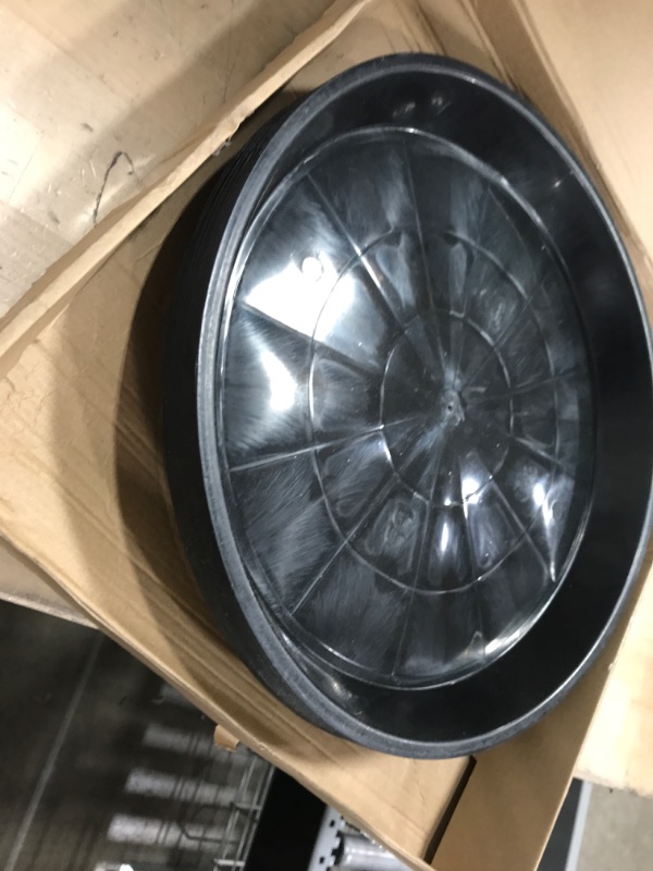 Photo 2 of 16 Pieces Plant Tray Plastic Plant Dish Round Thick Planter Trays and Saucers Sturdy Potted Plant Trays Black Flower Saucers for Indoor and Outdoor Plants Home Garden (14.2 Inches in Top Size)